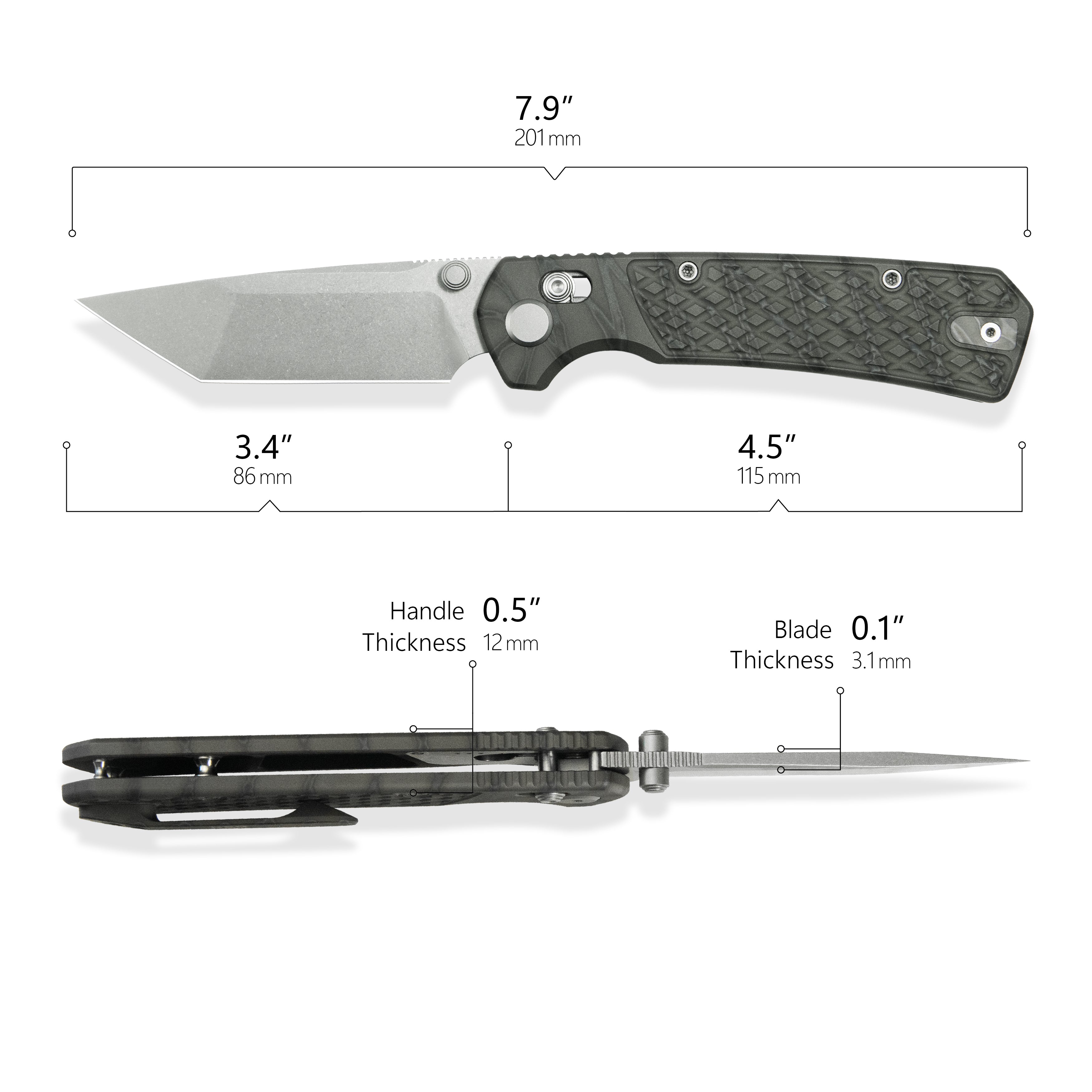 Geo knife Blaze Axis lock Folding Knife Tiger Stripe Pattern Flamed 6AL4V Titanium Handle 3.4" Stonewash Bohler M390 Blade GEO2503C