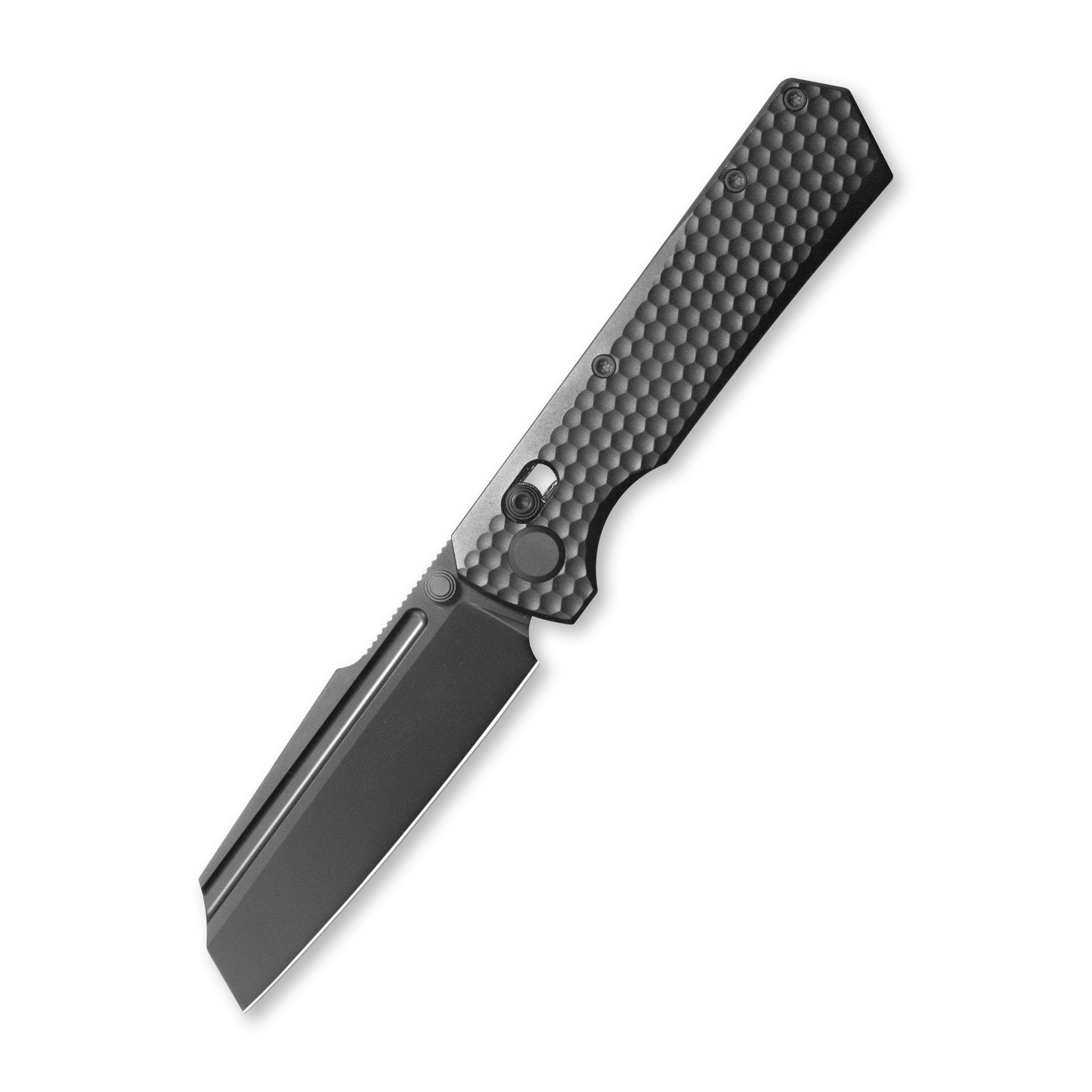 Geo knife Noxiz Axis lock Folding Knife Black 6AL4V Titanium Handle 3.1" Black DLC Bohler M390 Blade GEO2506C
