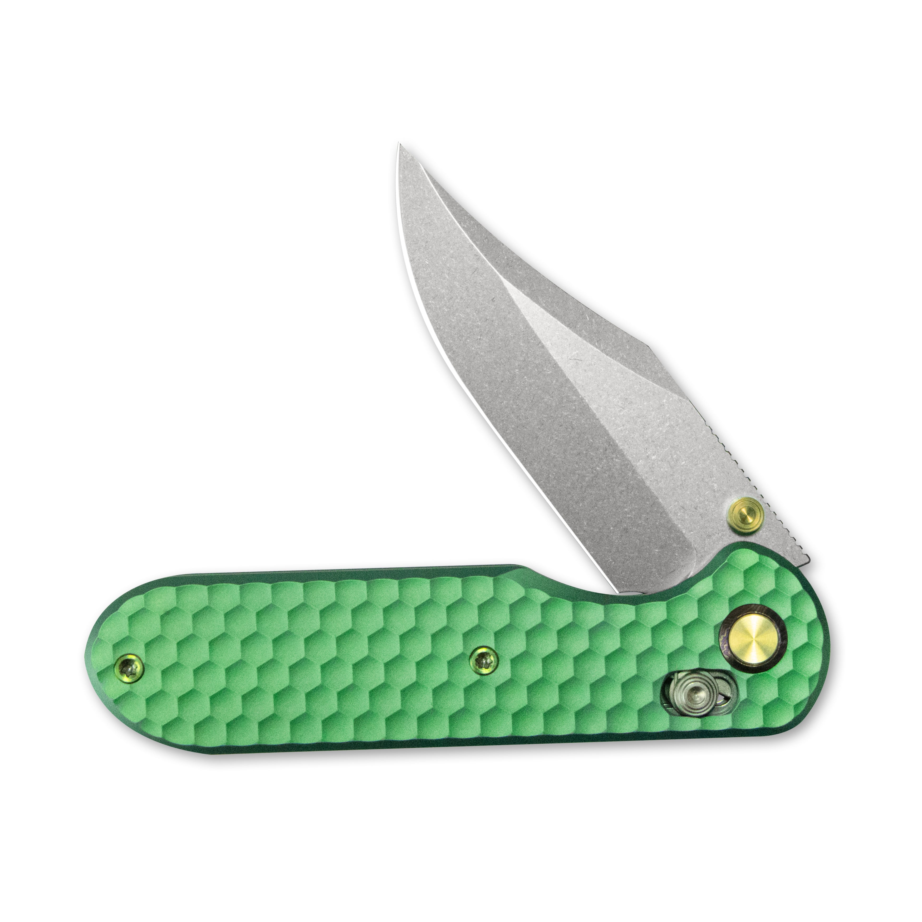 (Pre-order) : Geo knife Ethereal Cutter Axis lock Folding Knife Green 6AL4V Titanium Handle 3.0" Stonewash Bohler M390 Blade GEO2401H