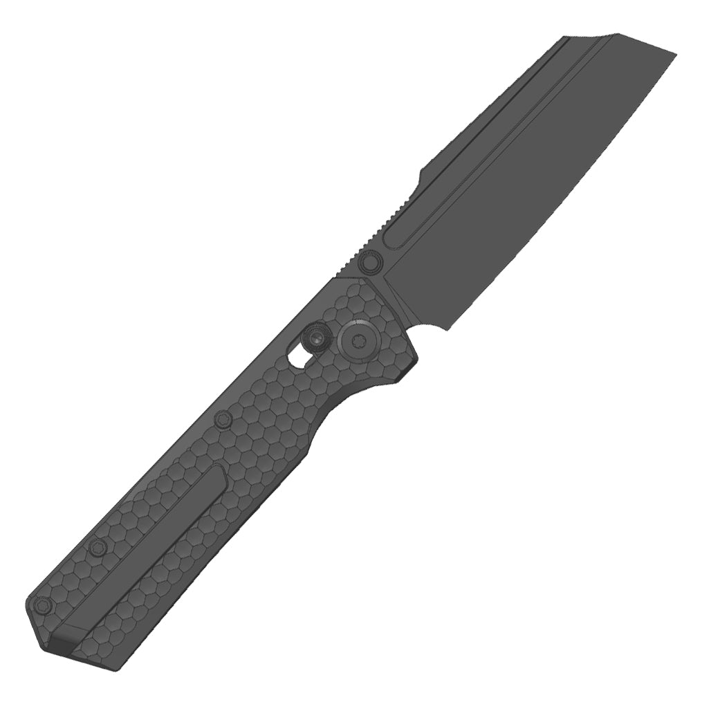 (Pre-order) : Geo knife Noxiz Axis lock Folding Knife Black DLC 6AL4V Titanium Handle 3.1" Black DLC Bohler M390 Blade GEO2506C