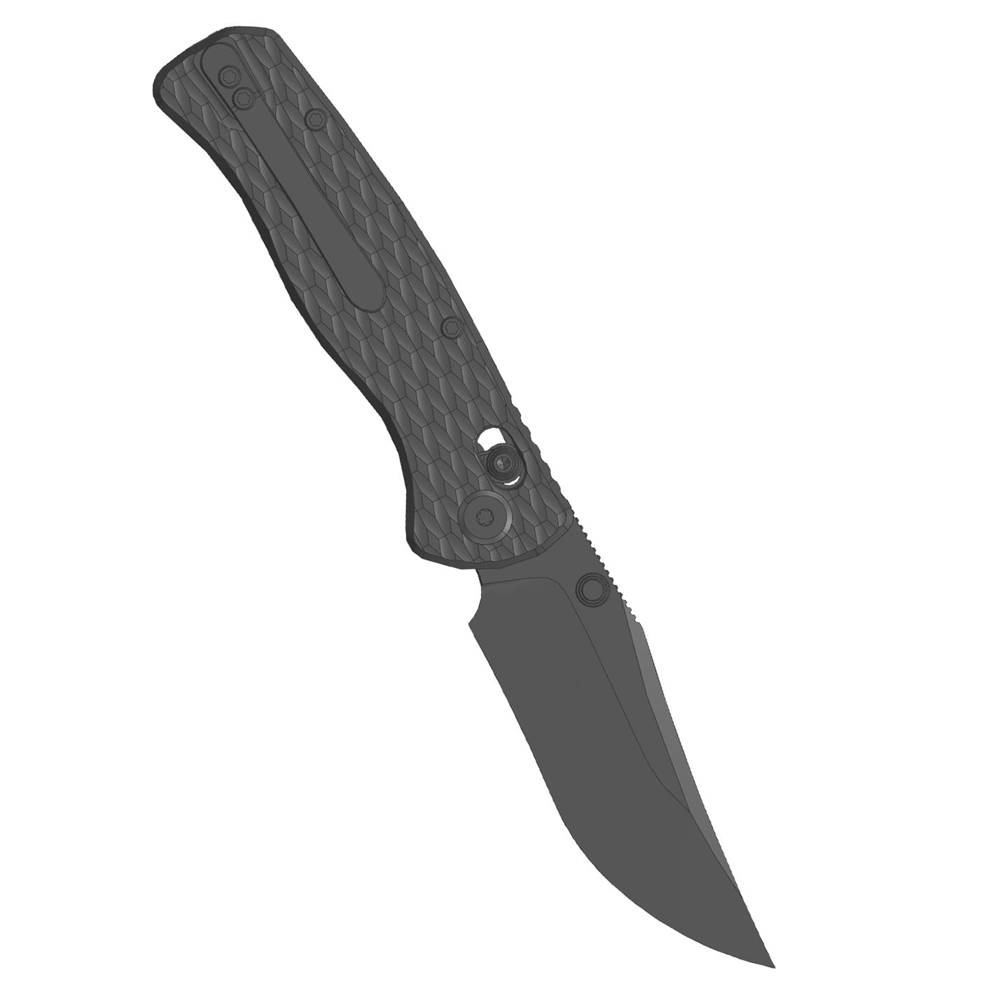 (Pre-order) : Geo knife Sharp Shadow Axis lock Folding Knife Black DLC 6AL4V Titanium Handle 3.3" Black DLC Bohler M390 Blade GEO2504B