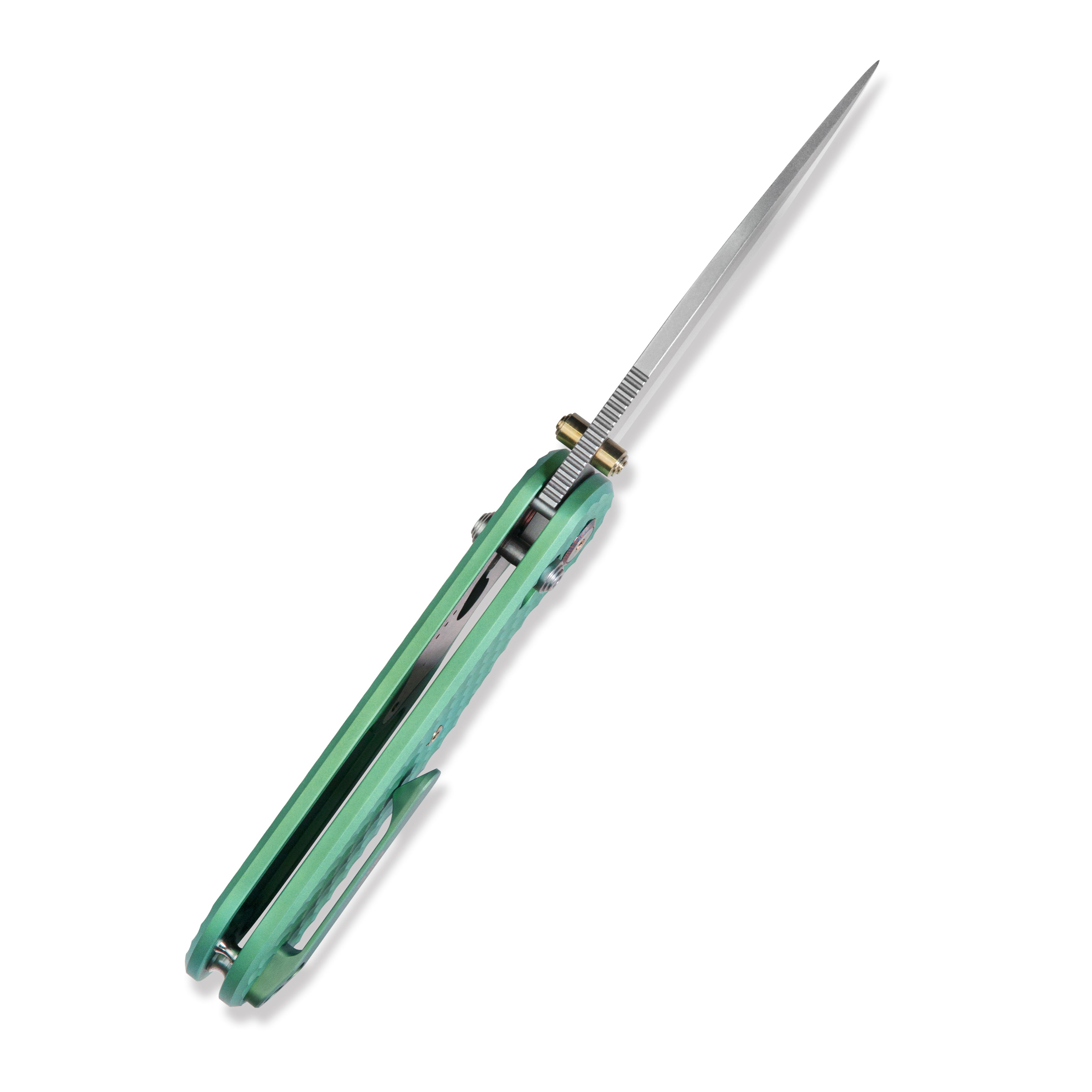 Geo knife Ethereal Cutter Axis lock Folding Knife Green 6AL4V Titanium Handle 3.0" Stonewash Bohler M390 Blade GEO2402H