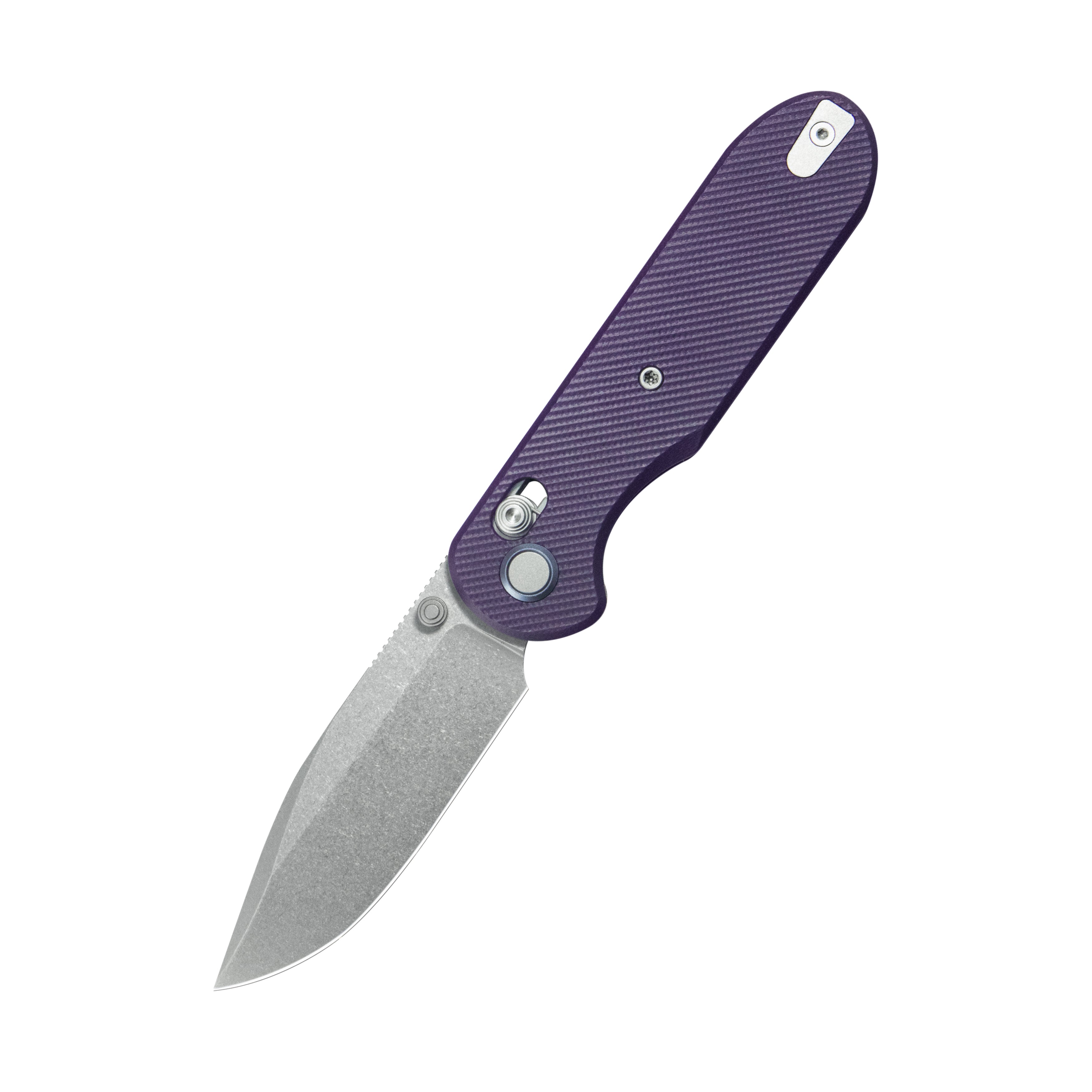 (Pre-order) : Geo knife Ethereal Cutter Axis lock Folding Knife Purple G10 Handle 3.0" Stonewash Bohler M390 Blade GEO2402L
