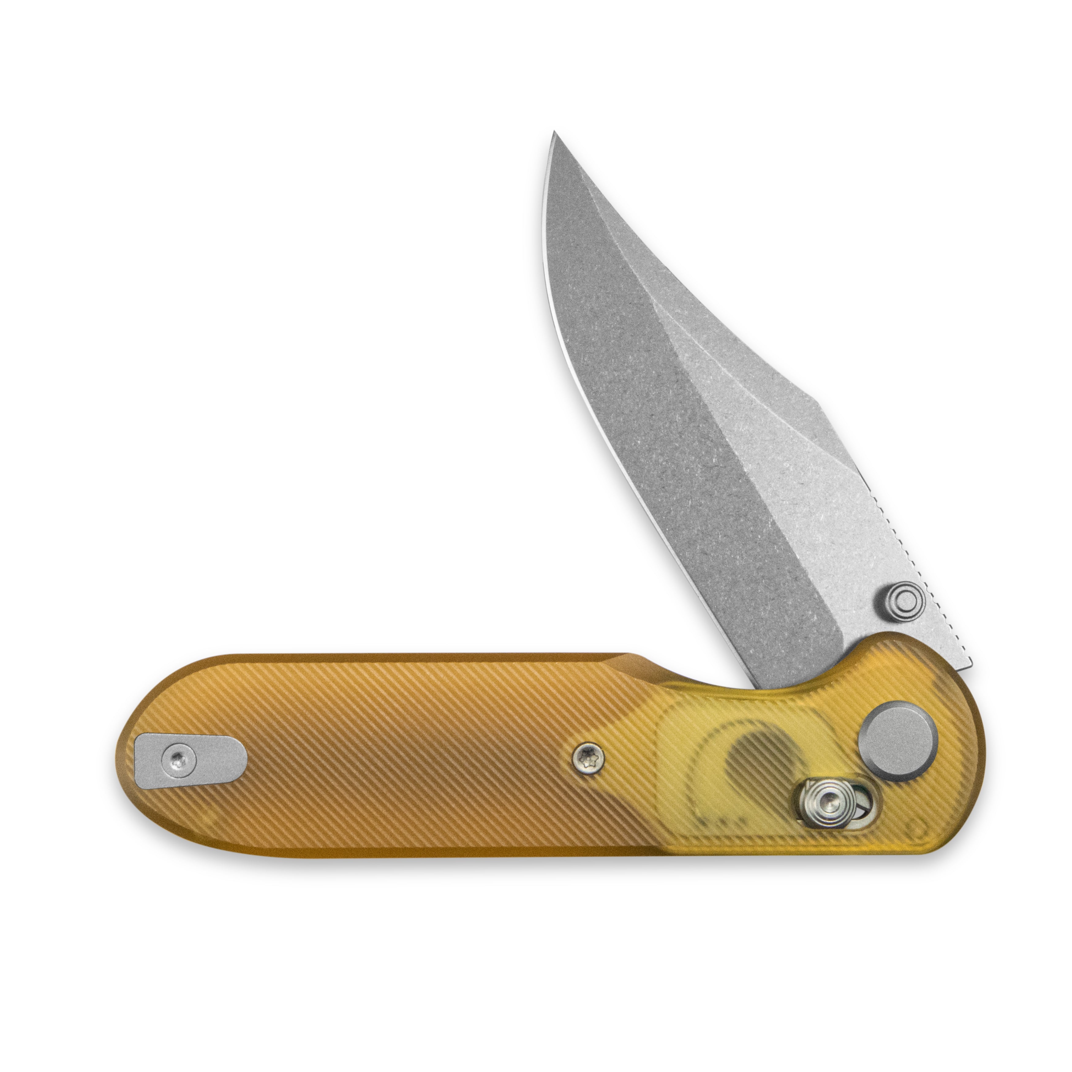 Geo knife Ethereal Cutter Axis lock Folding Knife Ultem Handle 3.0" Stonewash Bohler M390 Blade GEO2401E