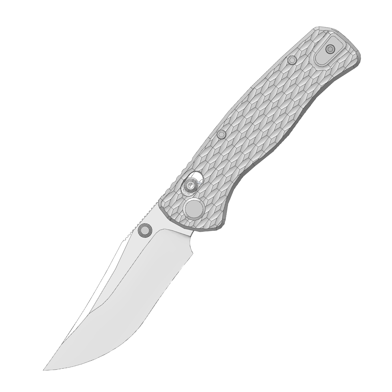 (Pre-order) : Geo knife Sharp Shadow Axis lock Folding Knife Gray 6AL4V Titanium Handle 3.3" Stonewash Bohler M390 Blade GEO2504A
