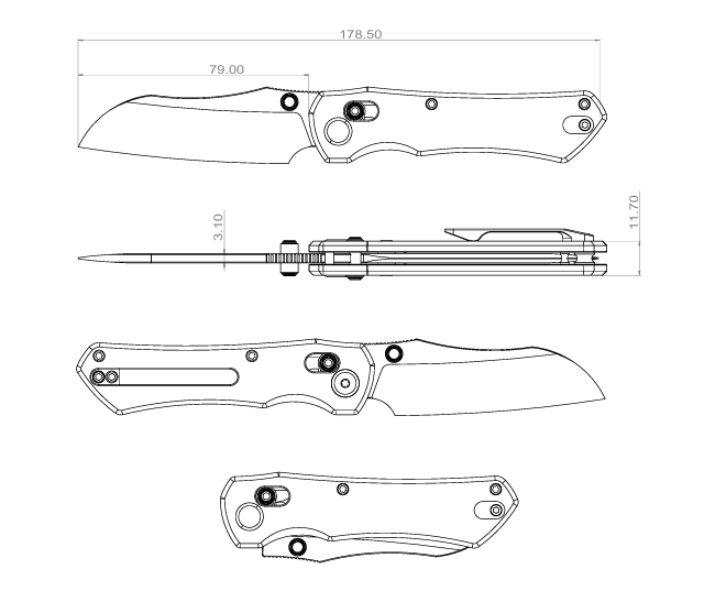 GEO Knife Komodo Axis lock Folding Knife Gray 6AL4V Titanium Handle 3.1" Damascus Steel & Copper Blade（10Cr15CoMoV) GEO2509A