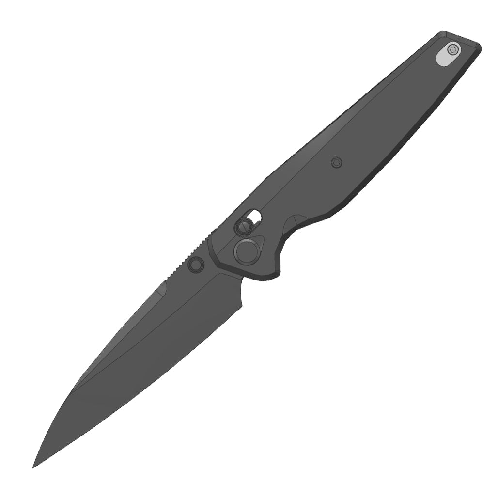 (Pre-order) : Geo knife FANTASM Axis lock Folding Knife Black DLC 6AL4V Titanium Handle 3.9" Black DLC Bohler M390 Blade GEO2505C