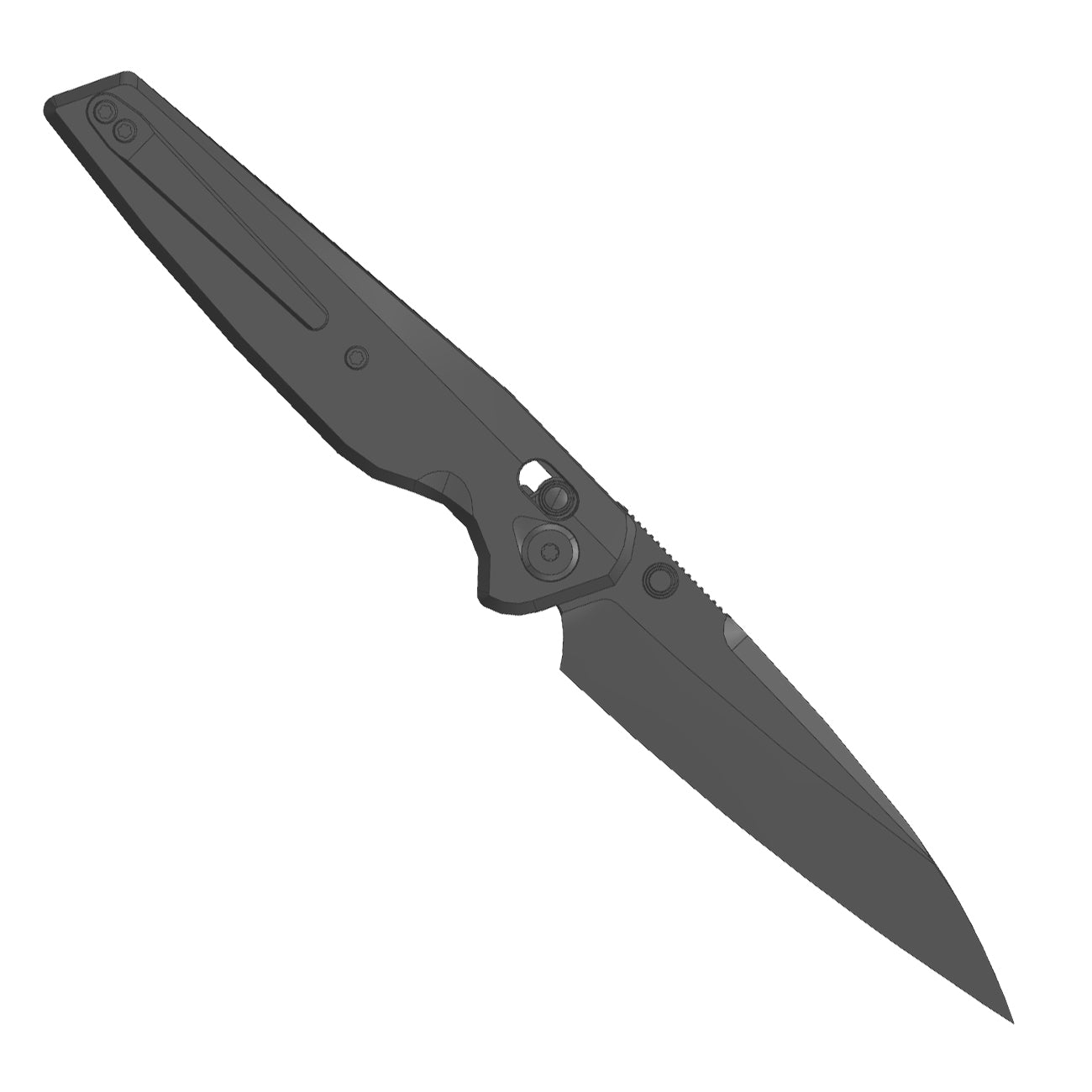 (Pre-order) : Geo knife FANTASM Axis lock Folding Knife Black DLC 6AL4V Titanium Handle 3.9" Black DLC Bohler M390 Blade GEO2505C